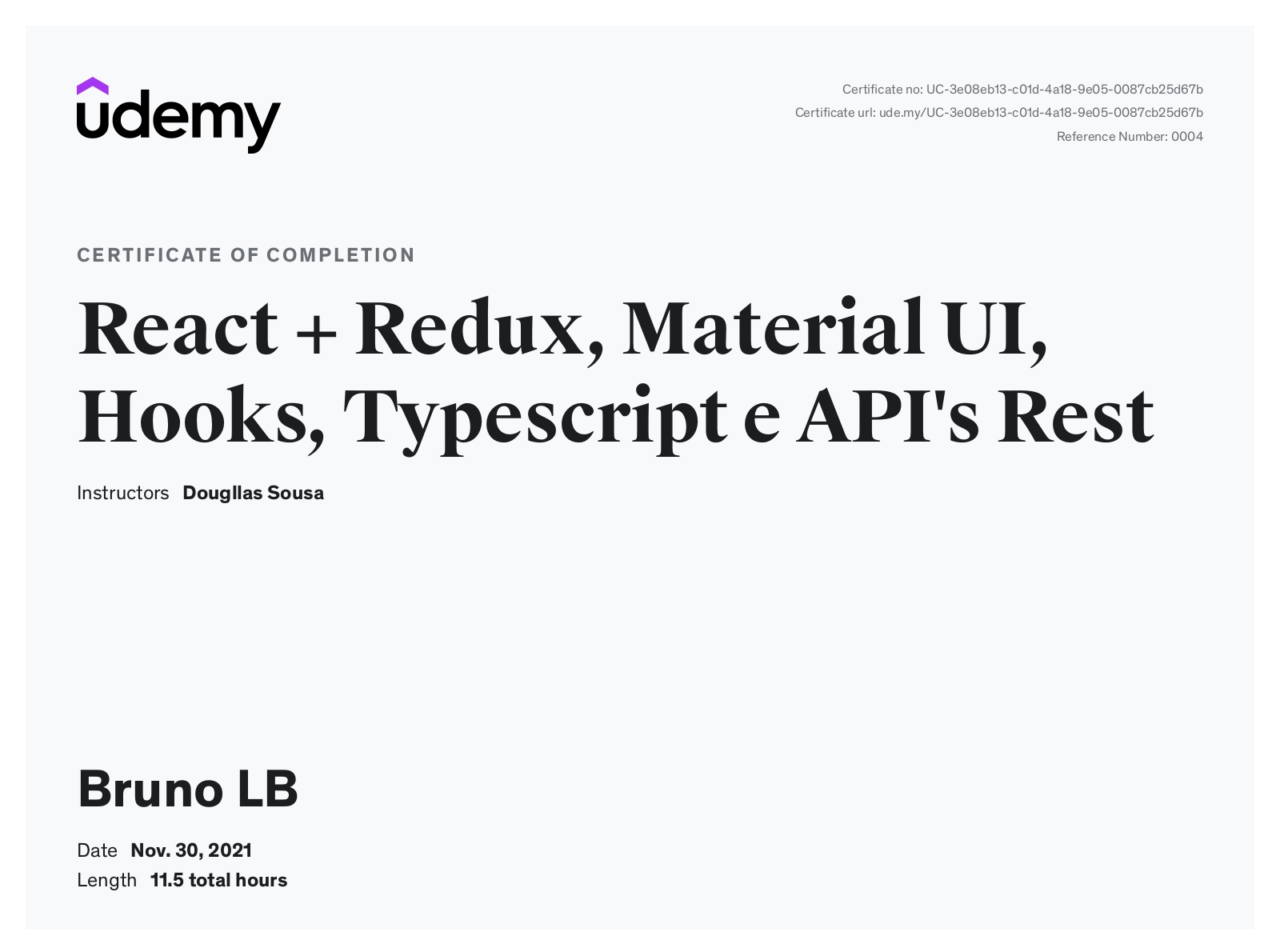 react certificate